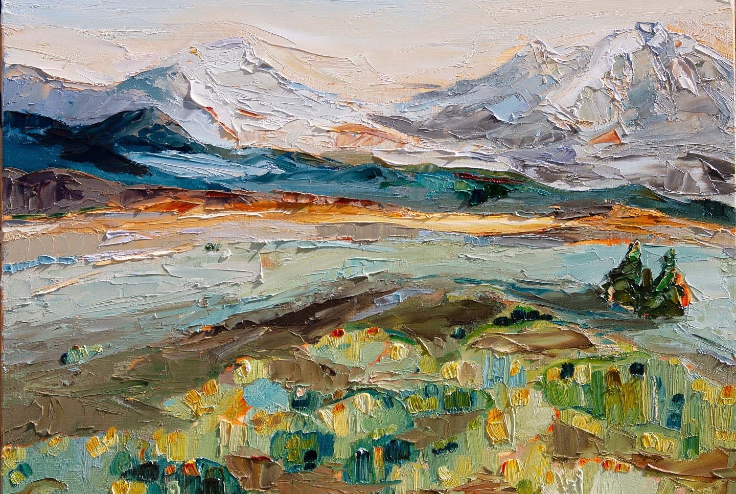 “A Soft Word.” Oil on panel.