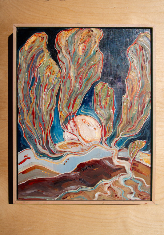 A TENDER BOND. oil on panel.