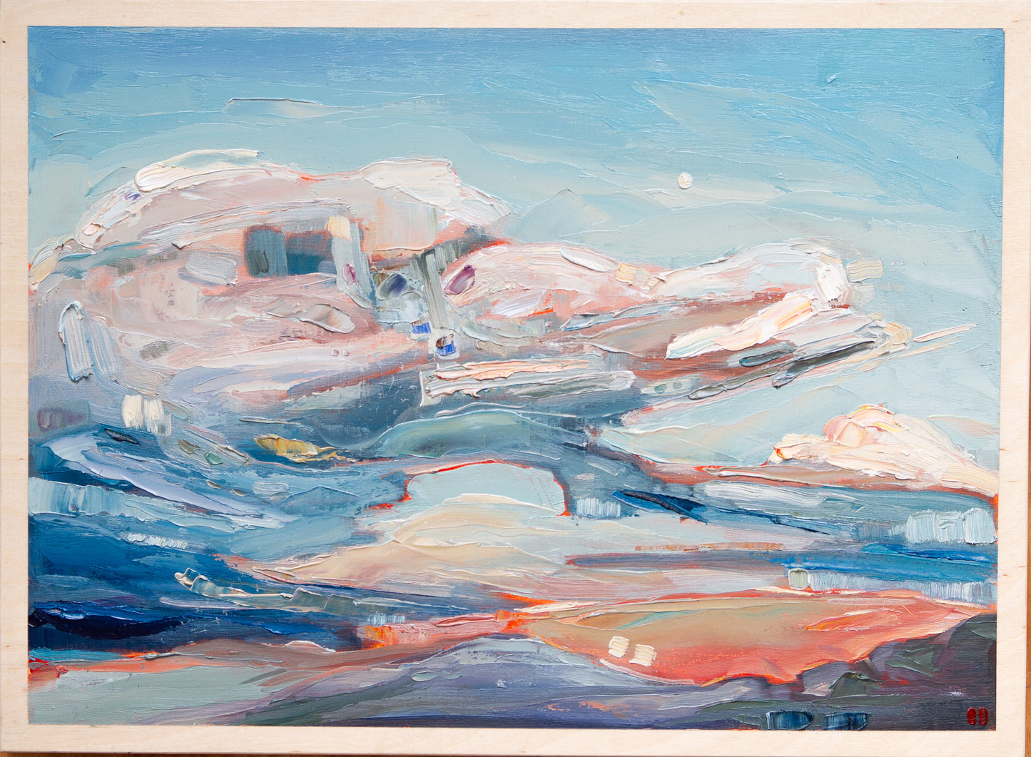 The Coming Rain - Moonrise I. Oil on birch.