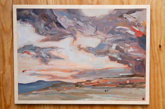 A Wild Country - Moonrise II. Oil on birch.