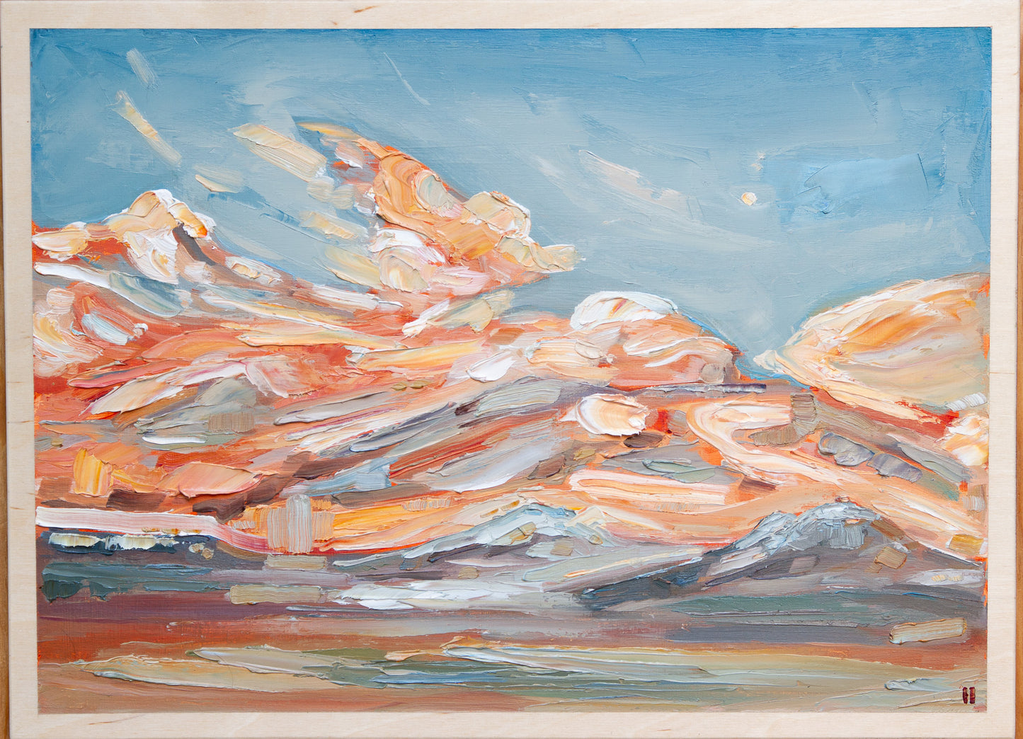 What Will Be Set Right - Sunset I. Oil on birch.