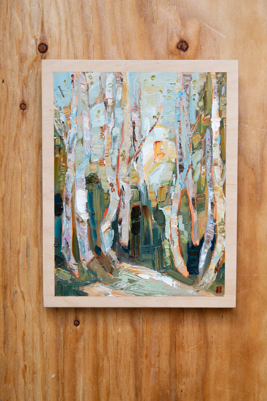 Among Friends, And Gladly - oil on birch.