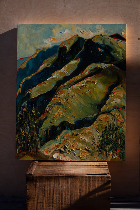 AND ALL RETURNS TO THIS. oil on panel.