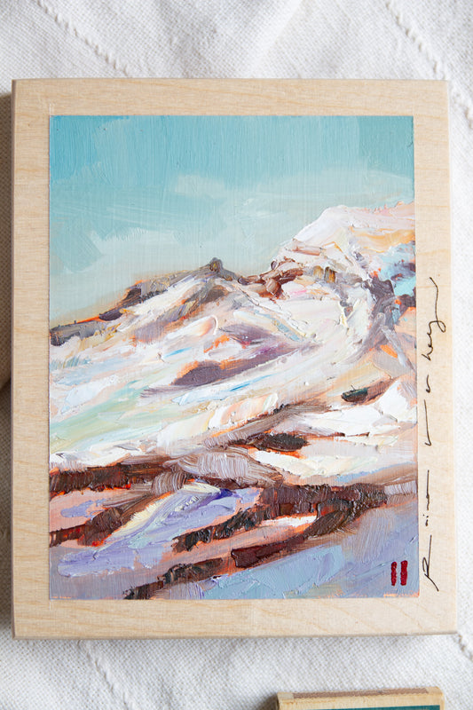 In High Places - oil on birch