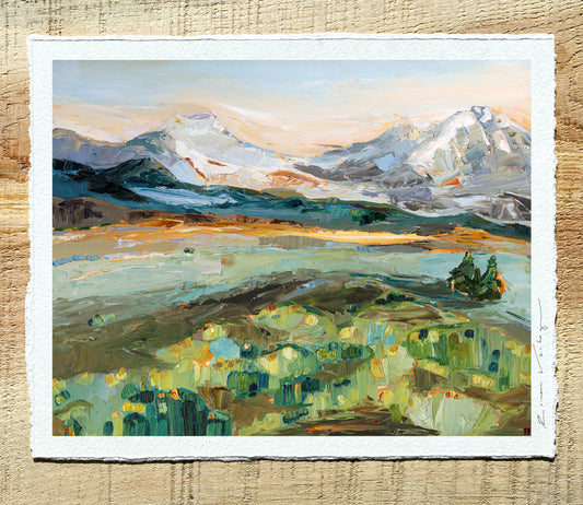 A Soft Word (Three Sisters Mountains) - Cotton Rag Giclee Print