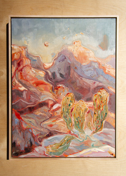 TENDED OVER. oil on panel.