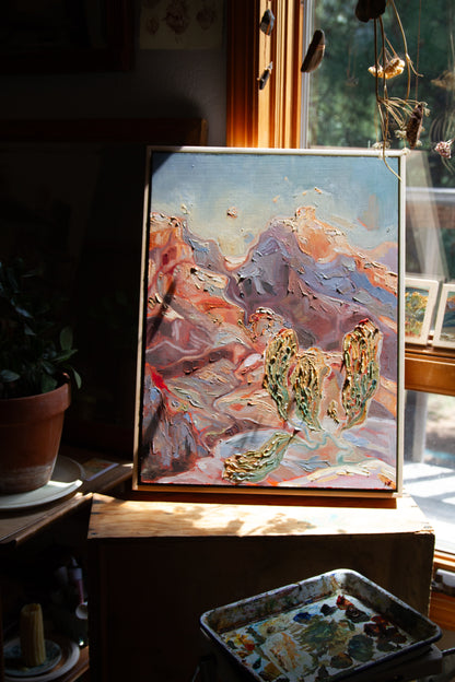TENDED OVER. oil on panel.