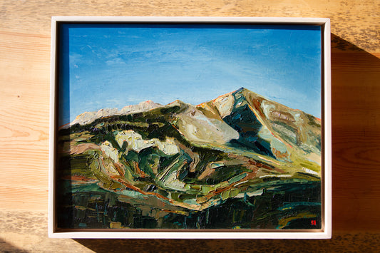 Sunrise over Gunnison - oil on panel. FRAMED.
