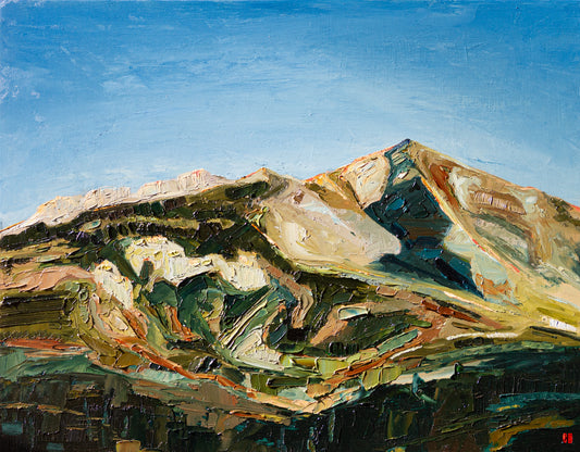 Sunrise over Gunnison - oil on panel. FRAMED.