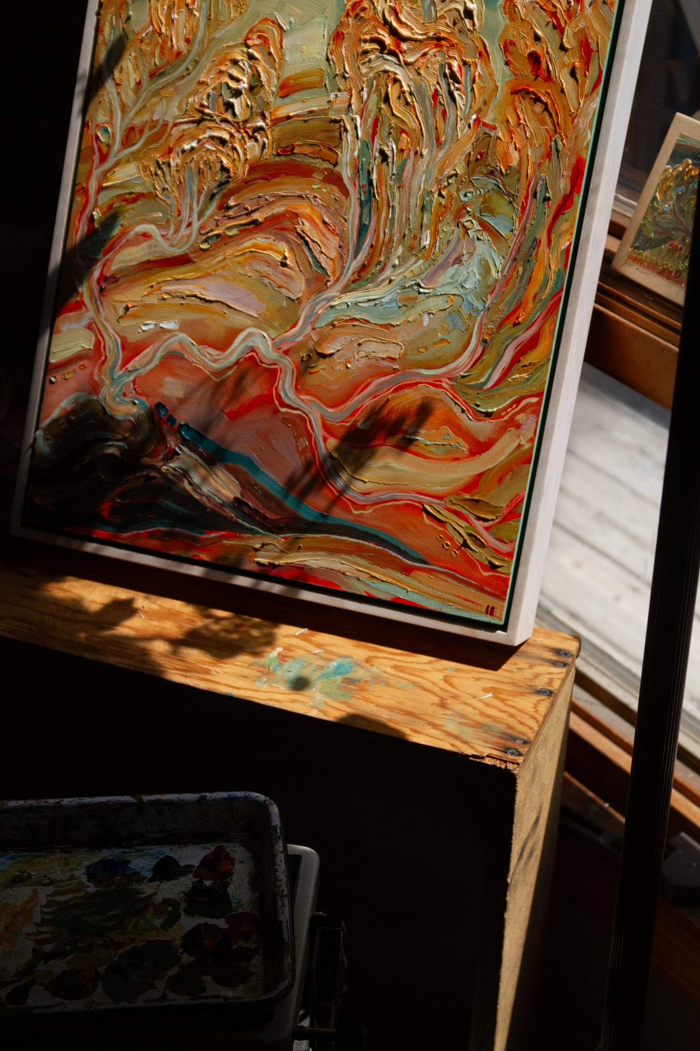 UNABASHED AND AWAKE. oil on panel.