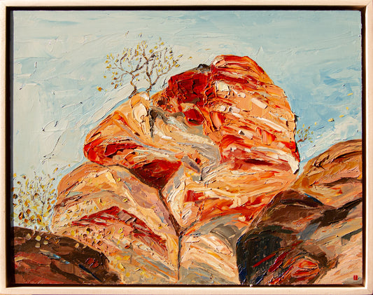 An Outlook - oil on panel, FRAMED.