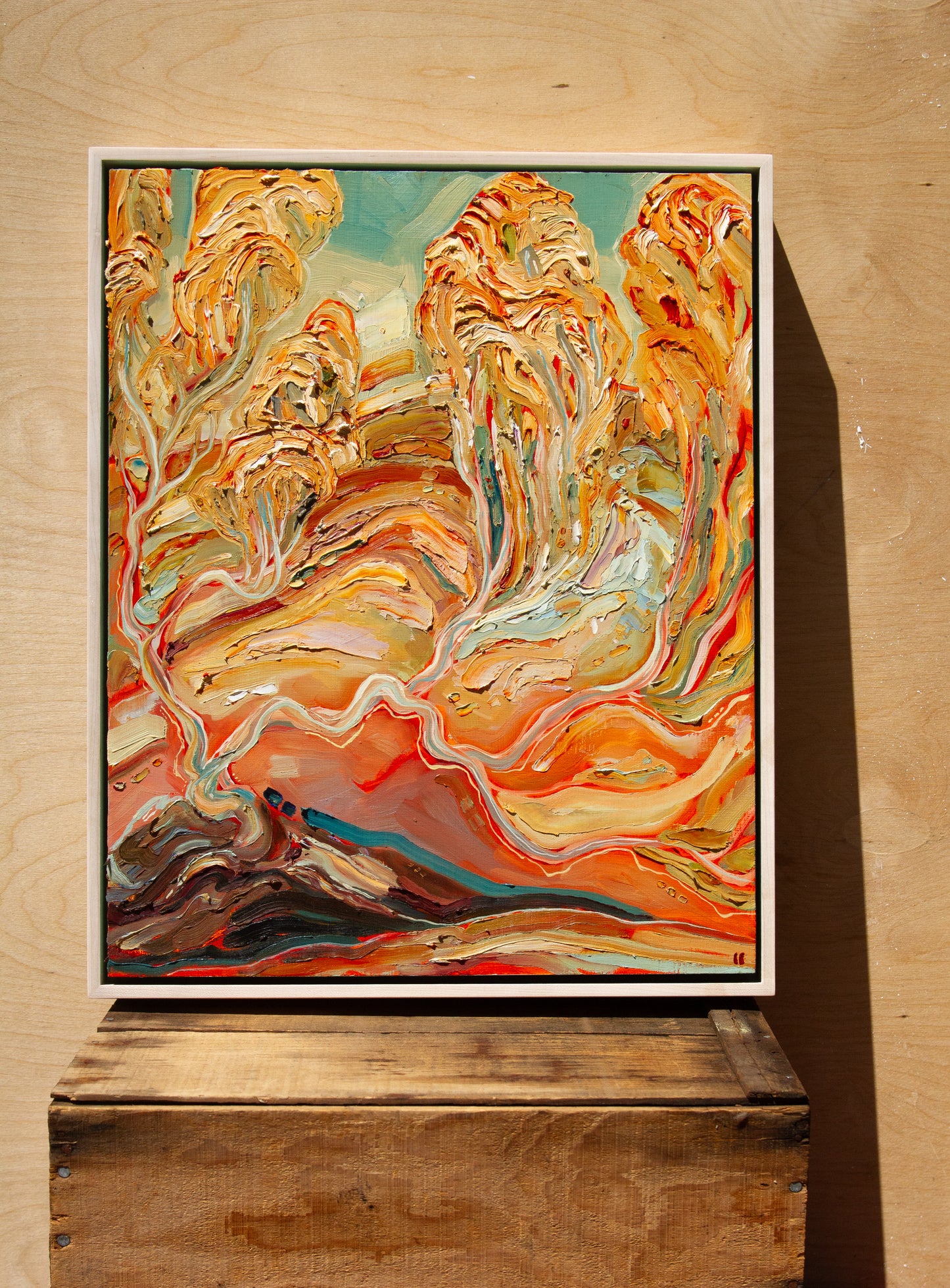 UNABASHED AND AWAKE. oil on panel.