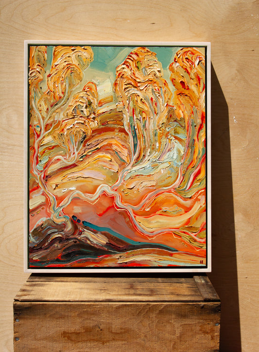 UNABASHED AND AWAKE. oil on panel.