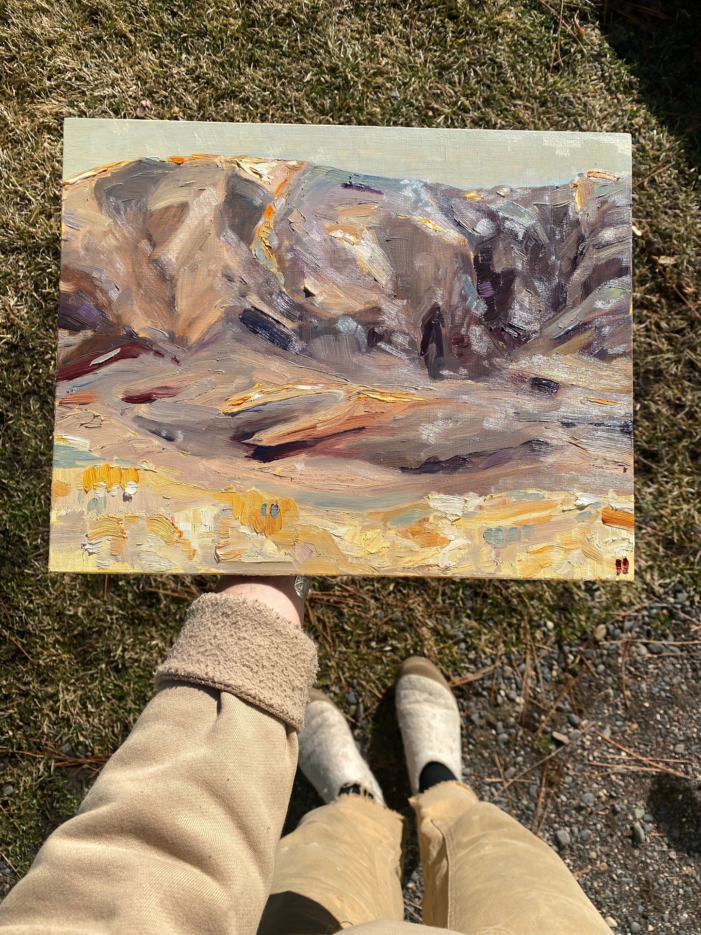 To Look on the Distance - oil on panel. FRAMED.