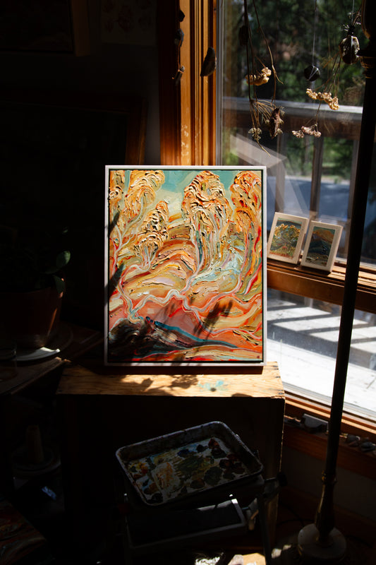 UNABASHED AND AWAKE. oil on panel.