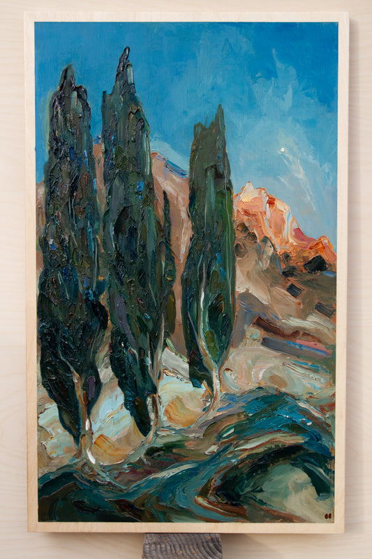 Under Moonlight - oil on birch.