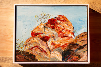 An Outlook - oil on panel, FRAMED.