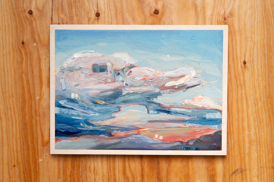 The Coming Rain - Moonrise I. Oil on birch.