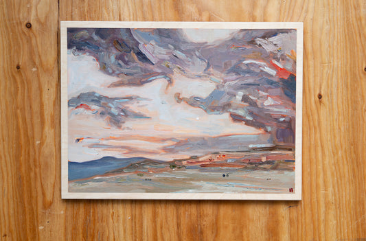 A Wild Country - Moonrise II. Oil on birch.