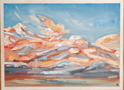 What Will Be Set Right - Sunset I. Oil on birch.
