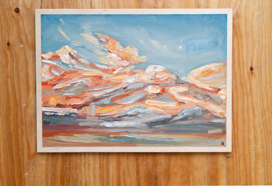 What Will Be Set Right - Sunset I. Oil on birch.