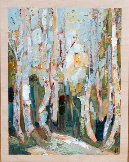 Among Friends, And Gladly - oil on birch.