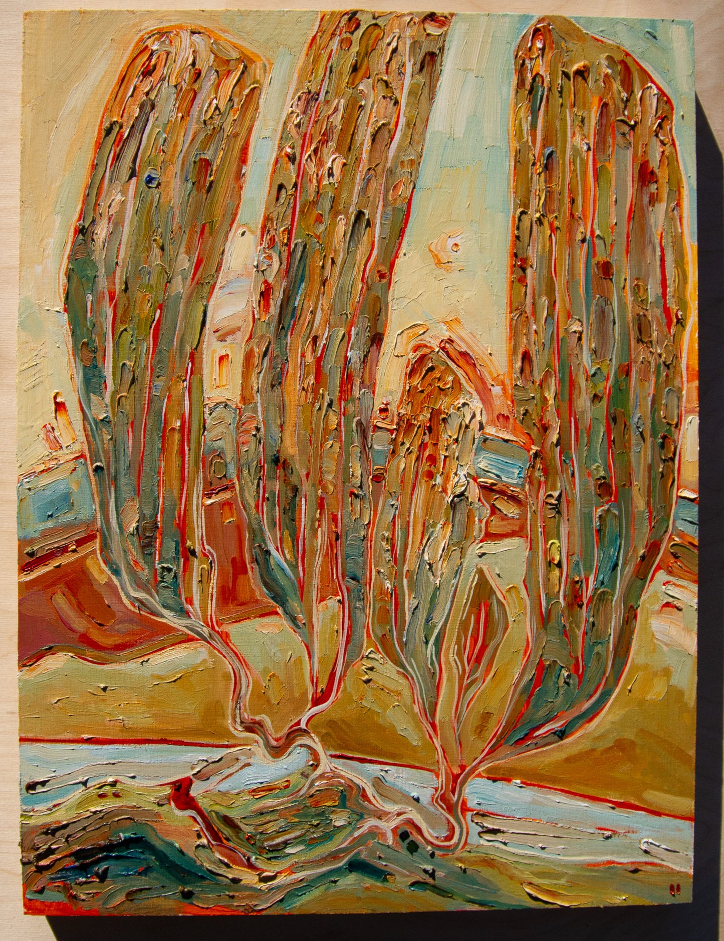 AN ONSLAUGHT OF DREAMS. oil on panel.