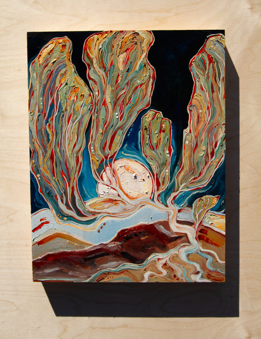 A TENDER BOND. oil on panel.