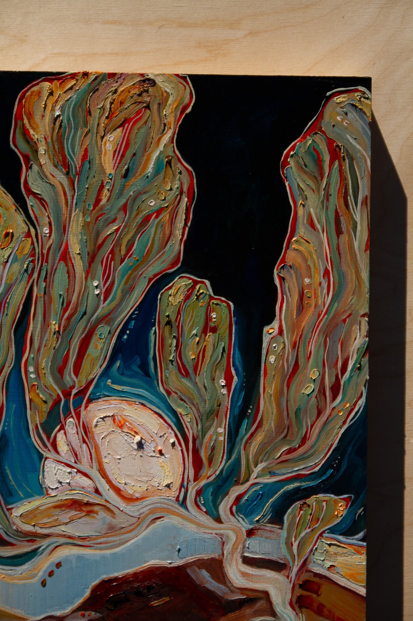 A TENDER BOND. oil on panel.