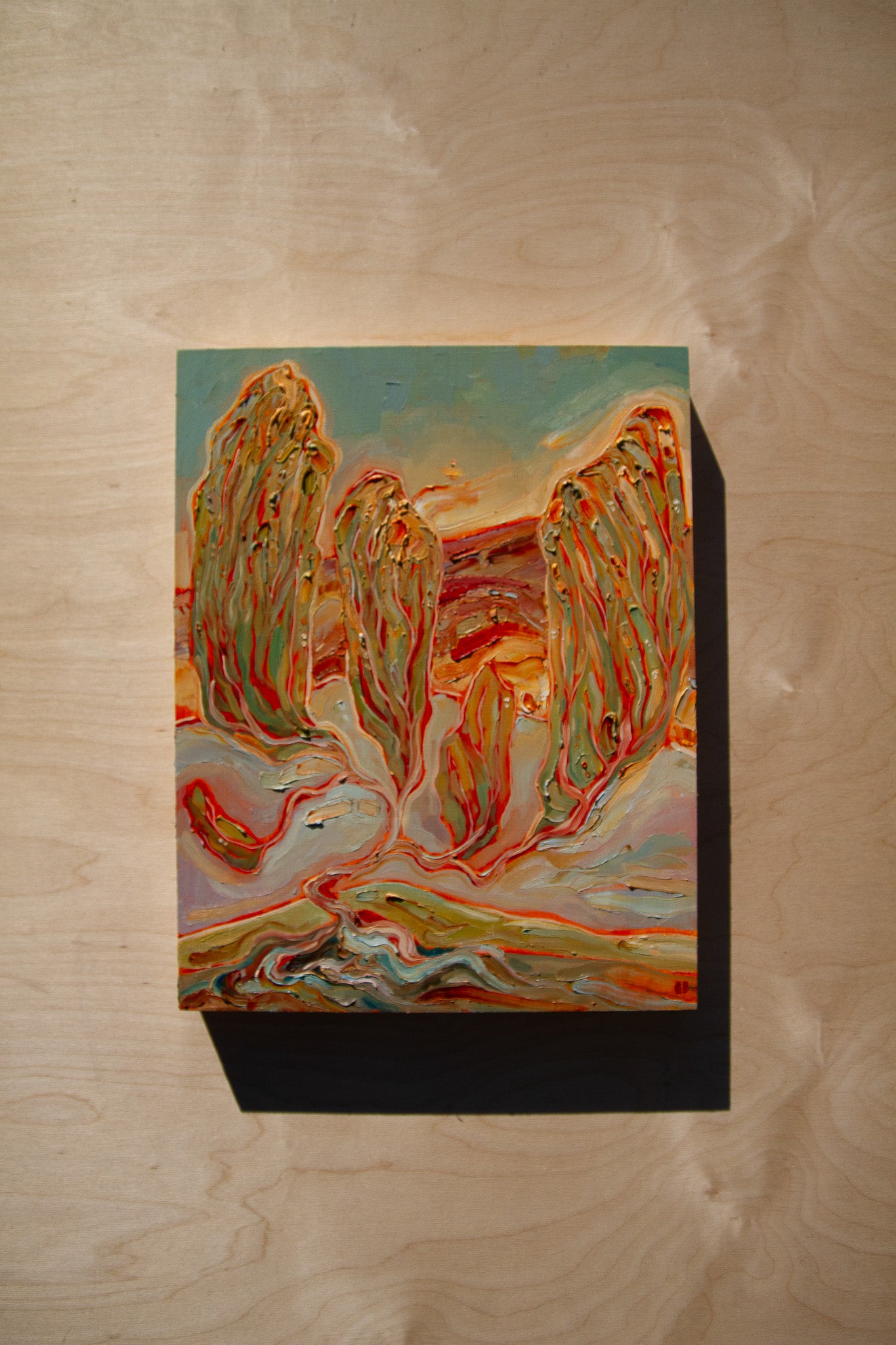 INTO THE FOLD. oil on panel.