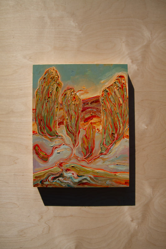 INTO THE FOLD. oil on panel.