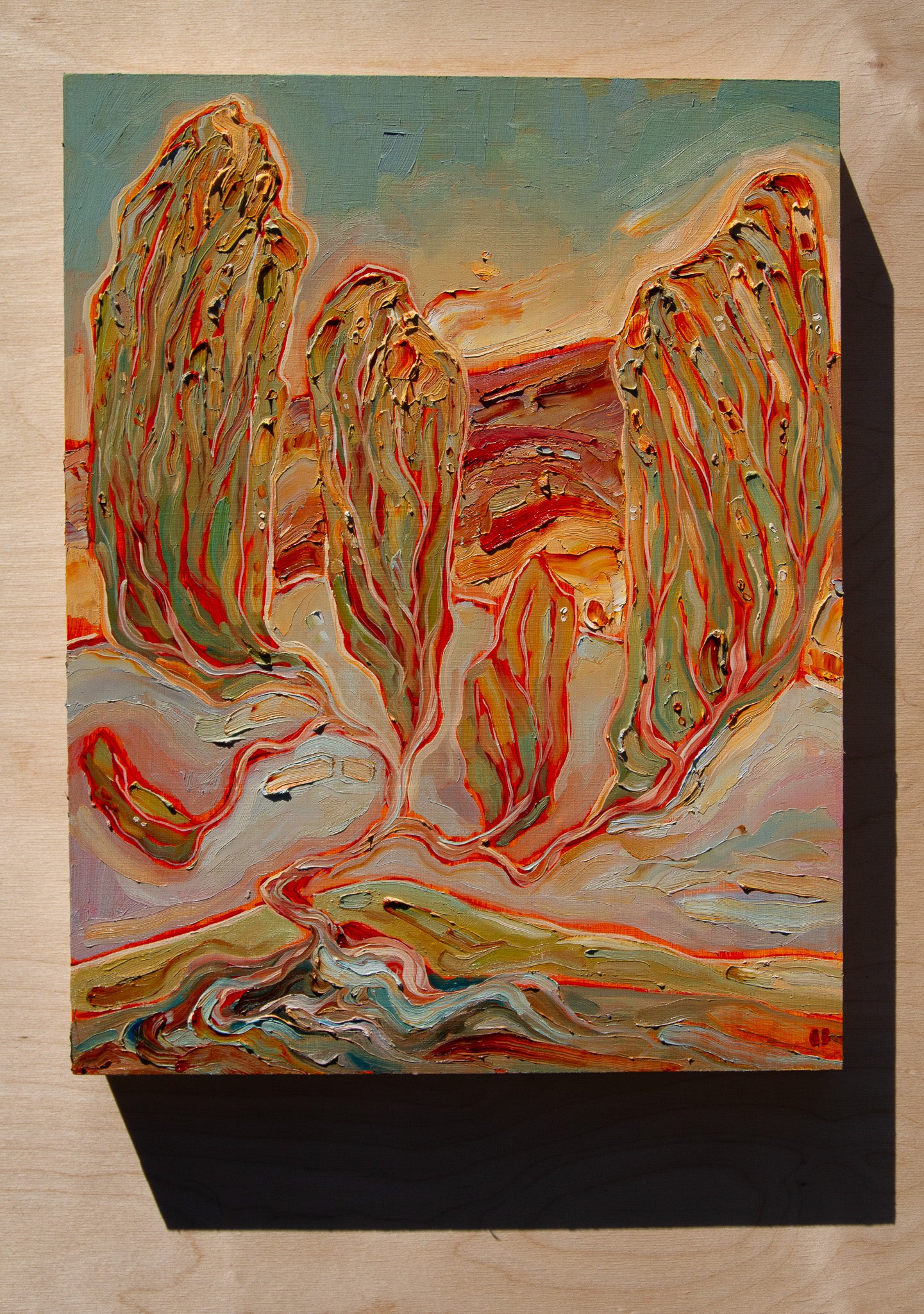 INTO THE FOLD. oil on panel.