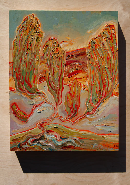 INTO THE FOLD. oil on panel.