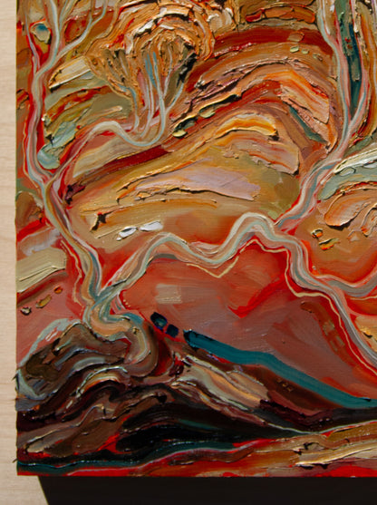 UNABASHED AND AWAKE. oil on panel.