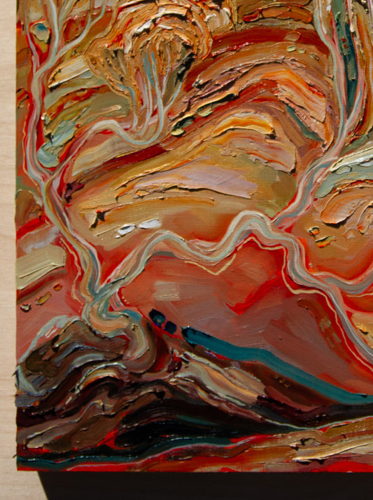 UNABASHED AND AWAKE. oil on panel.