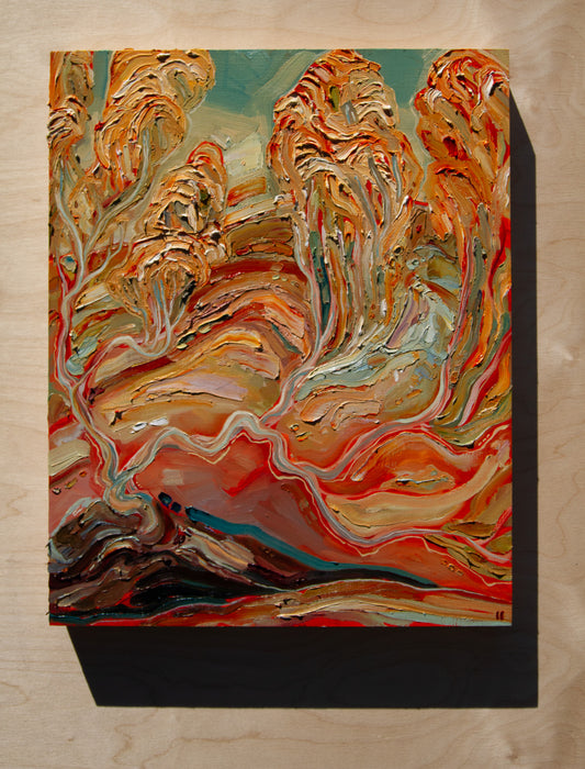 UNABASHED AND AWAKE. oil on panel.