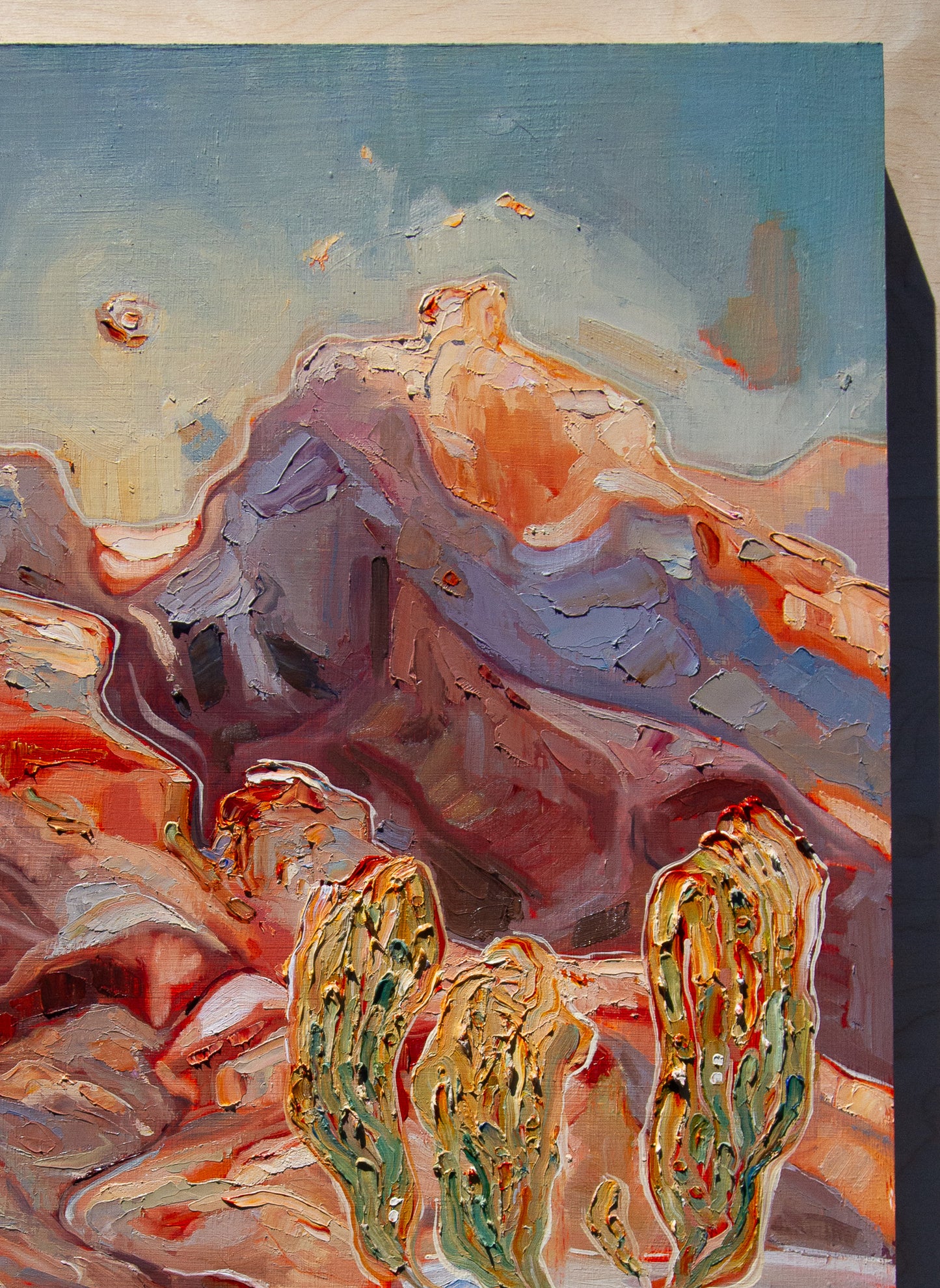 TENDED OVER. oil on panel.