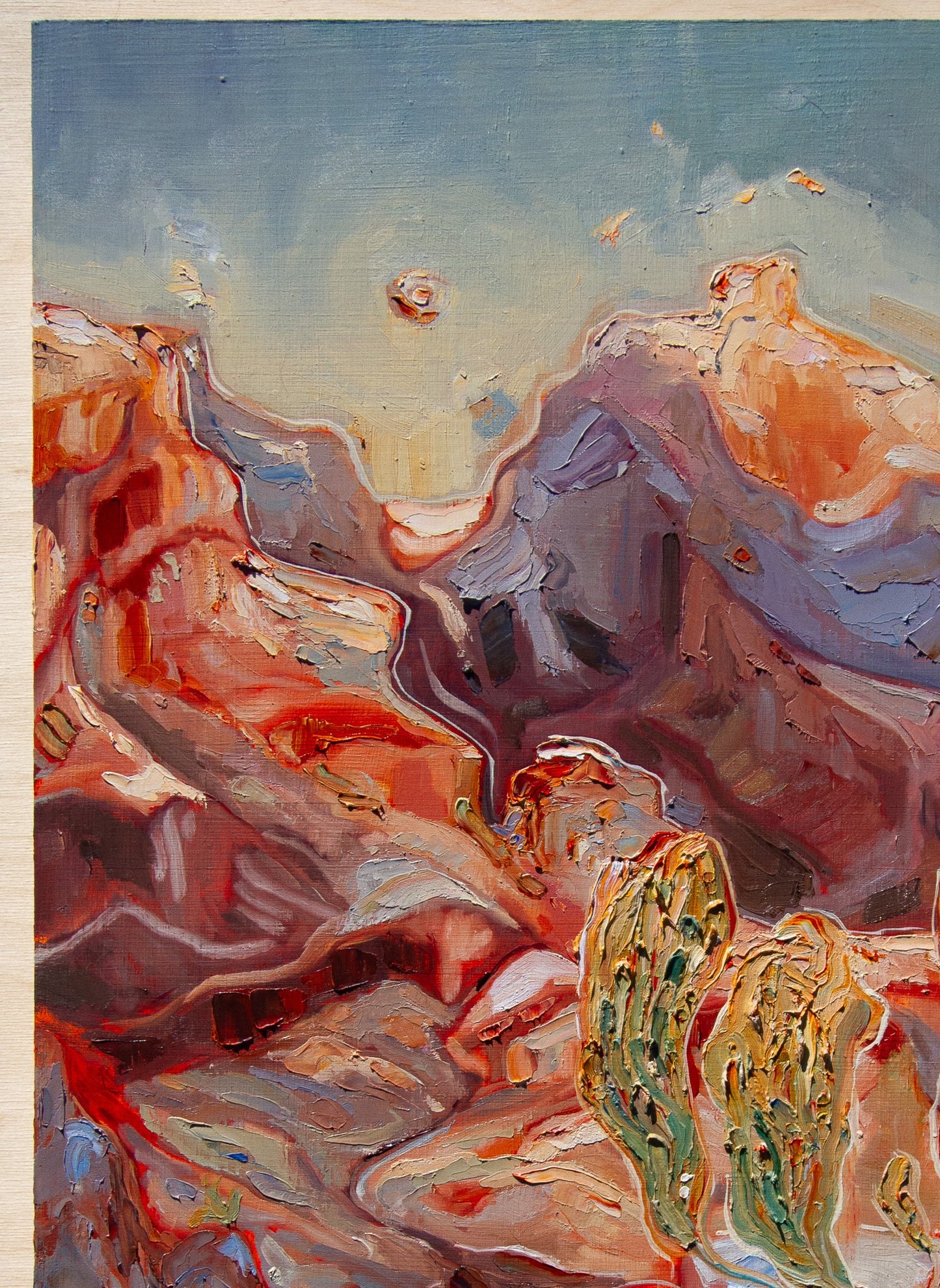 TENDED OVER. oil on panel.