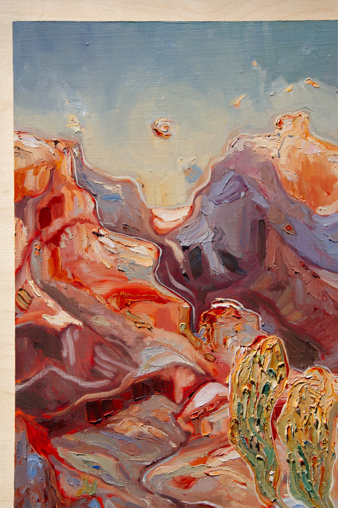 TENDED OVER. oil on panel.