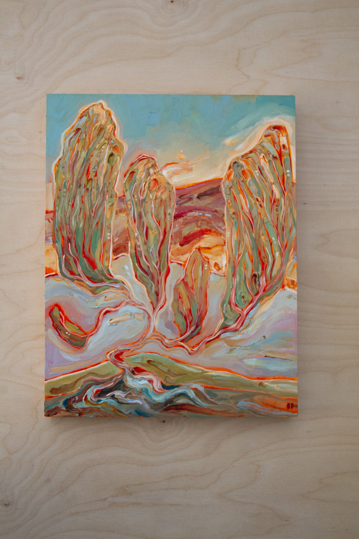 INTO THE FOLD. oil on panel.