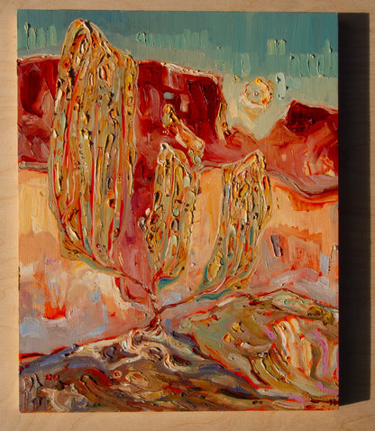 AN UNWAVERING DELIGHT . oil on panel.