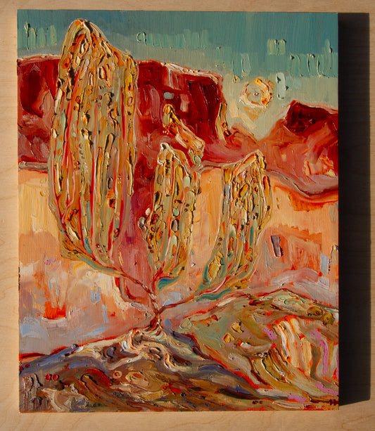 AN UNWAVERING DELIGHT . oil on panel.