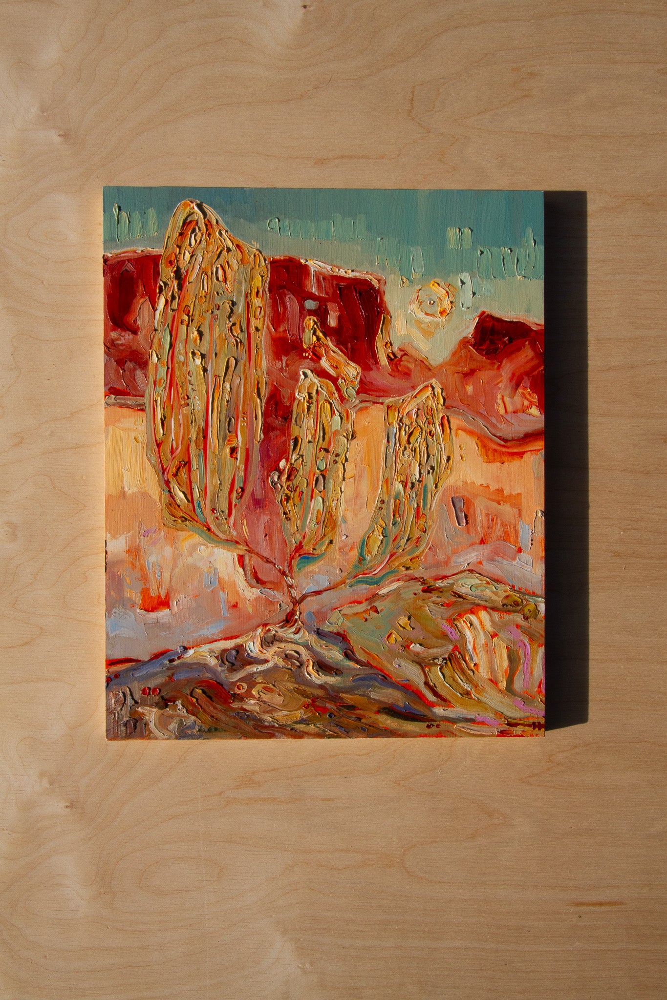 AN UNWAVERING DELIGHT . oil on panel.