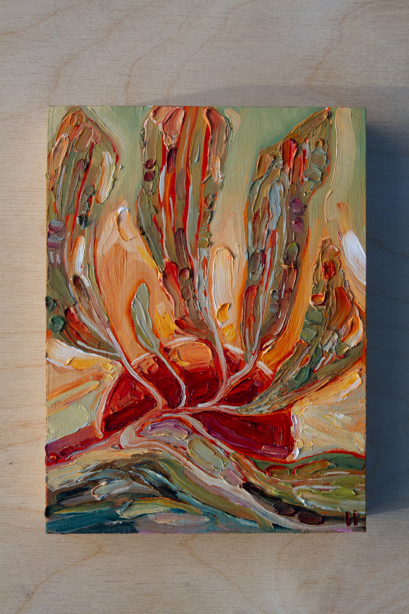 NEVER LOST. oil on panel.