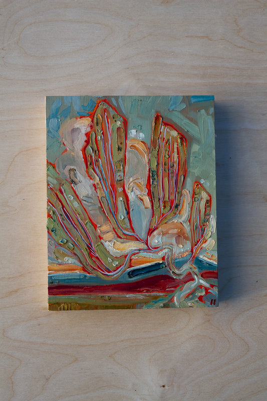 A CHANGE IN THE AIR. oil on panel.