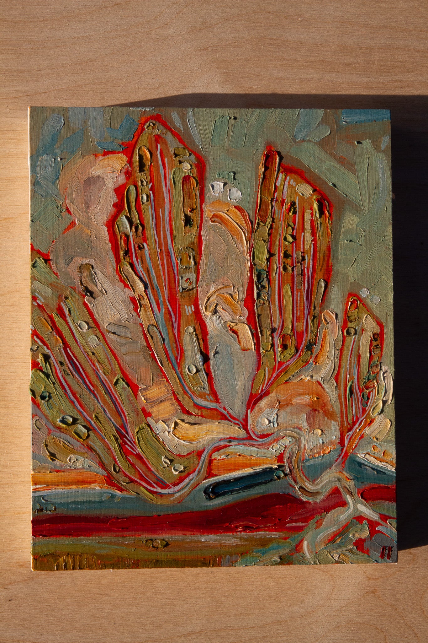 A CHANGE IN THE AIR. oil on panel.