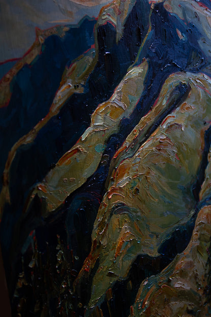 AND ALL RETURNS TO THIS. oil on panel.