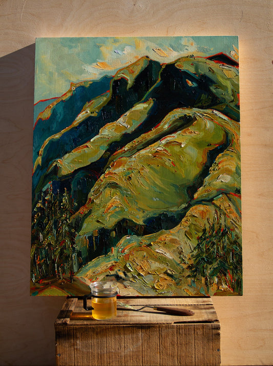 AND ALL RETURNS TO THIS. oil on panel.