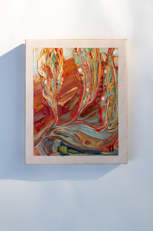 IN RECOGNITION  - oil on birch.