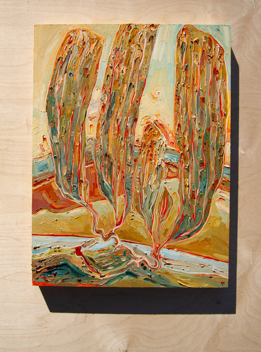 AN ONSLAUGHT OF DREAMS. oil on panel.